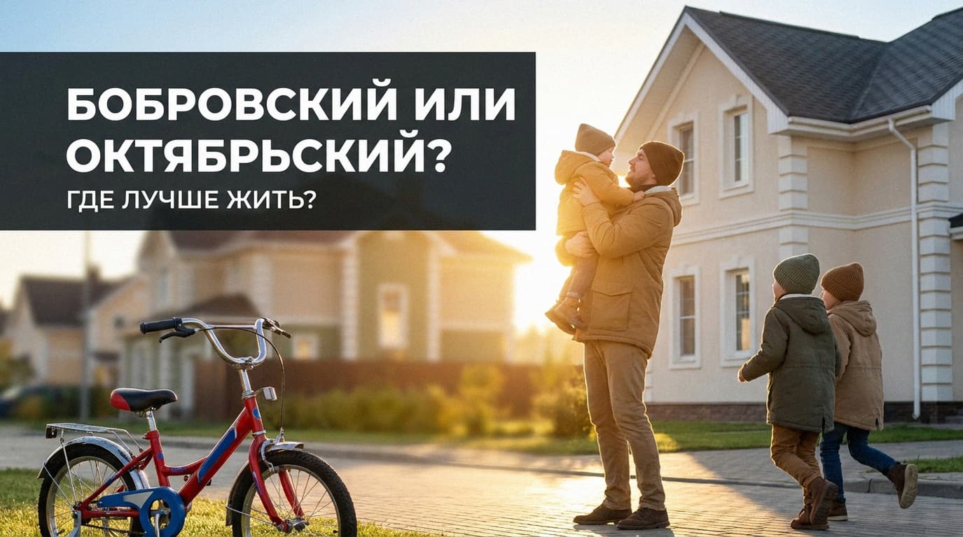 Сравнение инфраструктуры и условий жизни в поселках Бобровский и Октябрьский для семей с детьми в 2026 году